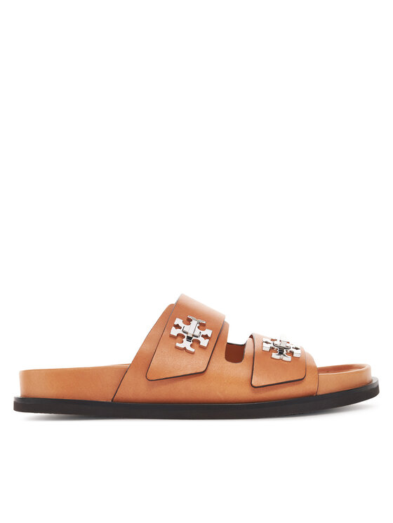 Tory Burch Чехли T Lock Sport Slide 166905 Кафяв цвят на ниска цена