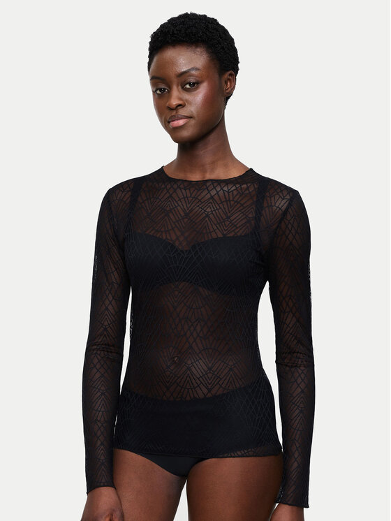 Triumph Блуза A Weekend To Remember 10225081 Черен Slim Fit цвят на ниска цена