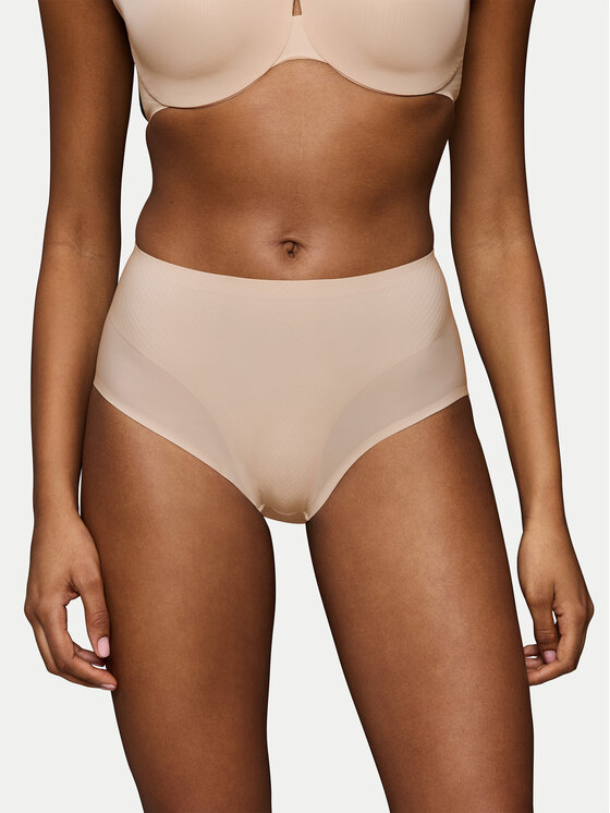 Triumph Класически бикини с висока талия Make Up Illusion 10224802 Бежов цвят на ниска цена