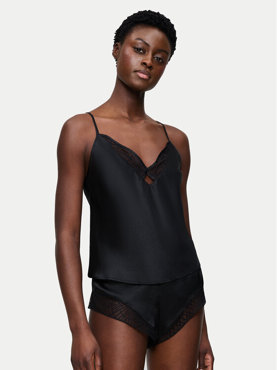 Triumph Пижама A Weekend To Remember 10225050 Черен Regular Fit цвят на ниска цена