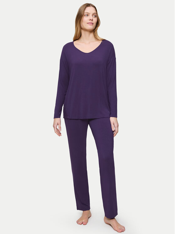 Triumph Пижама Timeless Sensuality 10221061 Виолетов Regular Fit цвят на ниска цена