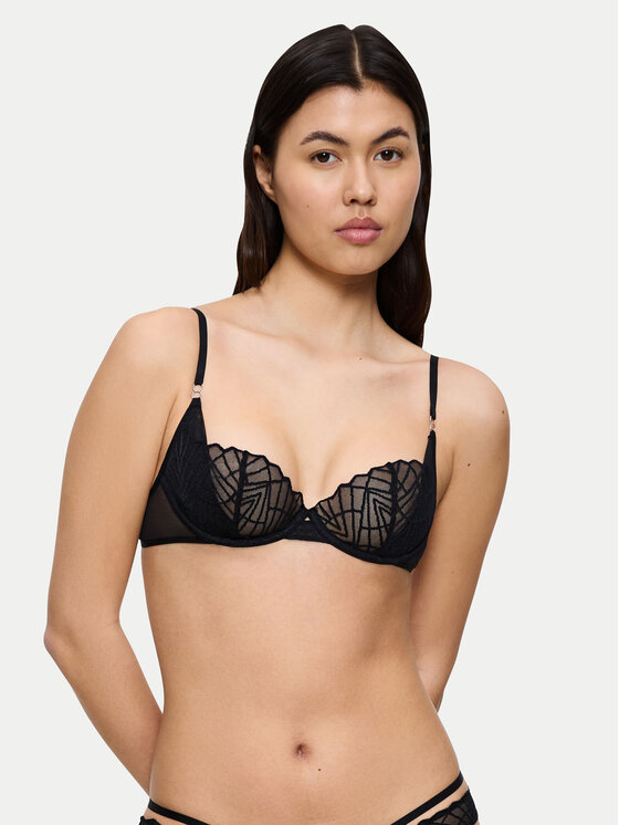 Triumph Сутиен балконет That Night In Vegas 10224863 Черен цвят на ниска цена