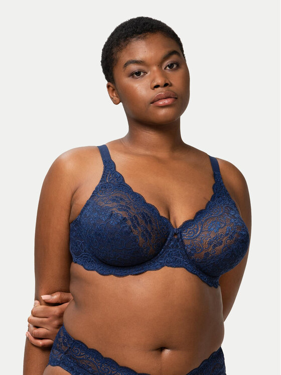 Triumph Сутиен с банели Amourette 300 10166797 Тъмносин цвят на ниска цена