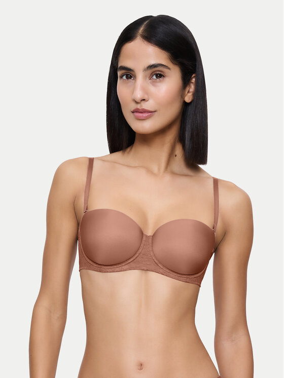 Triumph Сутиен тип Бардо Signature Sheer 10224861 Кафяв цвят на ниска цена