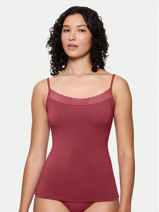 Triumph топ Feel Of Modal 10221654 Розов Slim Fit цвят на ниска цена