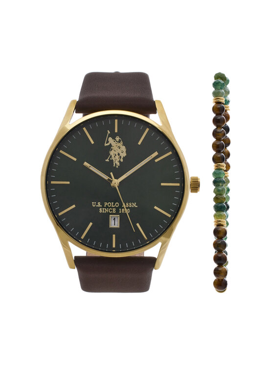 U.S. Polo Assn. Комплект часовник и гривна Colin USP6376TW Златист цвят на ниска цена