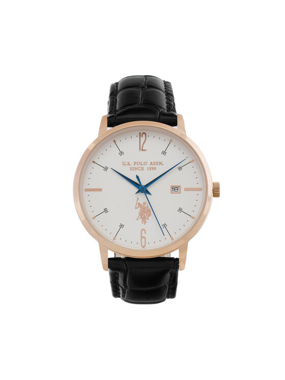U.S. Polo Assn. Часовник Dorian USP7276WH Черен цвят на ниска цена
