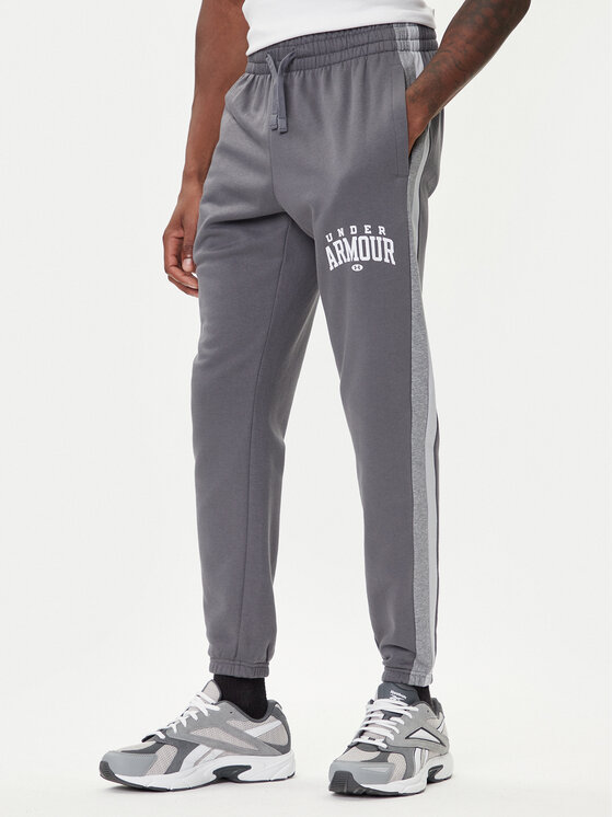 Under Armour Долнище анцуг Ua Rival Fleece Colorblock 6003954 Сив Loose Fit цвят на ниска цена