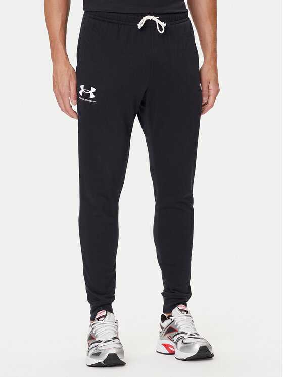 Under Armour Долнище анцуг Ua Rival Terry Jogger 1380843-001 Черен Fitted Fit цвят на ниска цена