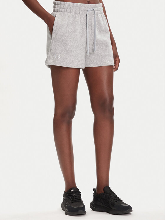 Under Armour Спортни шорти Rival Fleece Short 1382723-011 Сив Loose Fit цвят на ниска цена