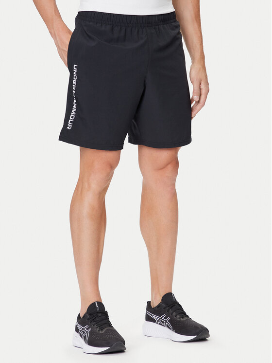 Under Armour Спортни шорти Ua Woven Wdmk Shorts 1383356-001 Черен Loose Fit цвят на ниска цена