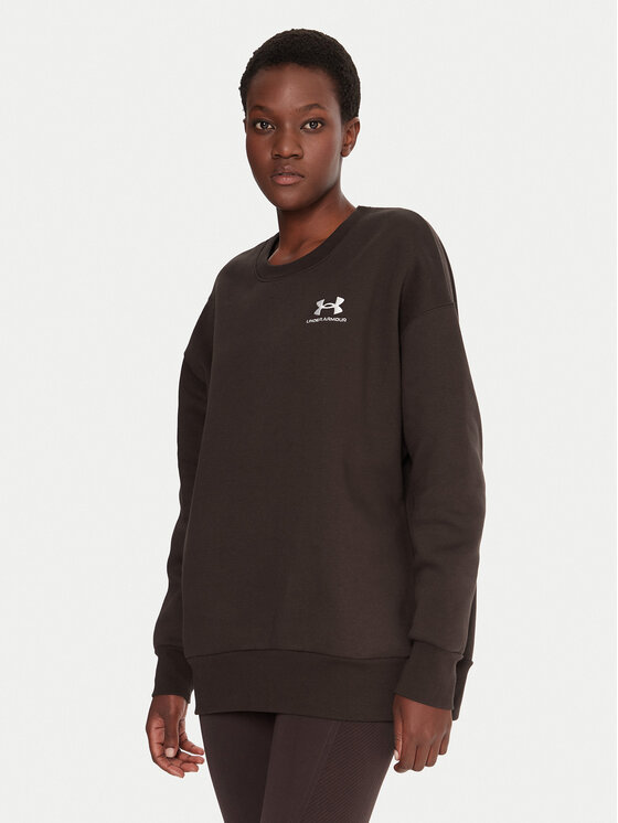Under Armour Суитшърт Essential 1379475 Кафяв Loose Fit цвят на ниска цена