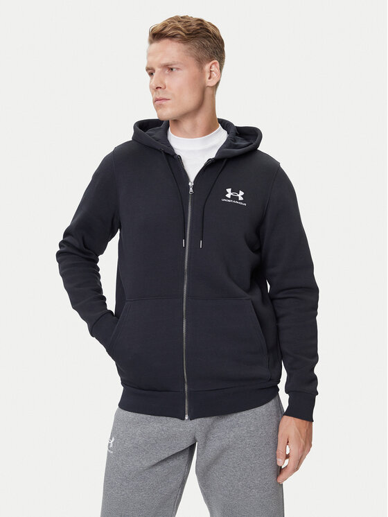 Under Armour Суитшърт UA Essential Fleece FZ Hood 1373881 Черен Regular Fit цвят на ниска цена