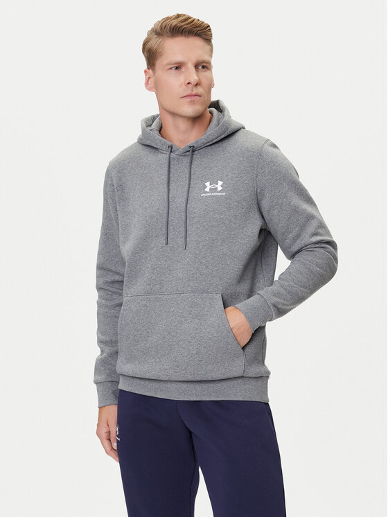 Under Armour Суитшърт UA Essential Fleece Hoodie 1373880 Сив Regular Fit цвят на ниска цена