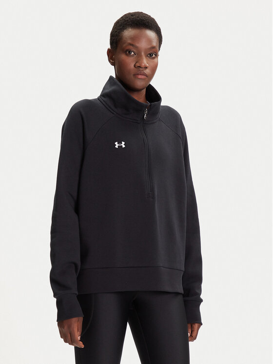 Under Armour Суитшърт Ua Rival Fleece Hz 1379492-001 Черен Loose Fit цвят на ниска цена