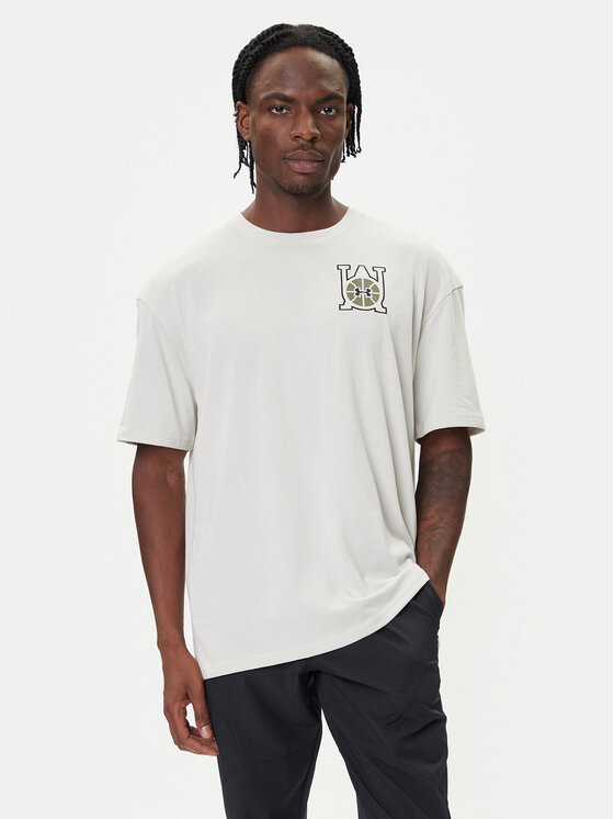 Under Armour Тишърт Hoops Courtside 6003686 Бял Oversize цвят на ниска цена