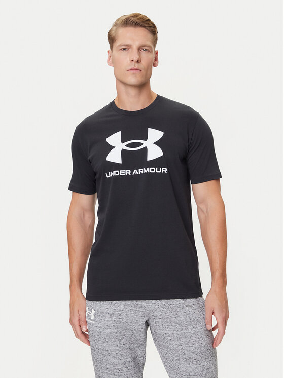Under Armour Тишърт Ua Sportstyle Logo Update Ss 1382911-001 Черен Loose Fit цвят на ниска цена
