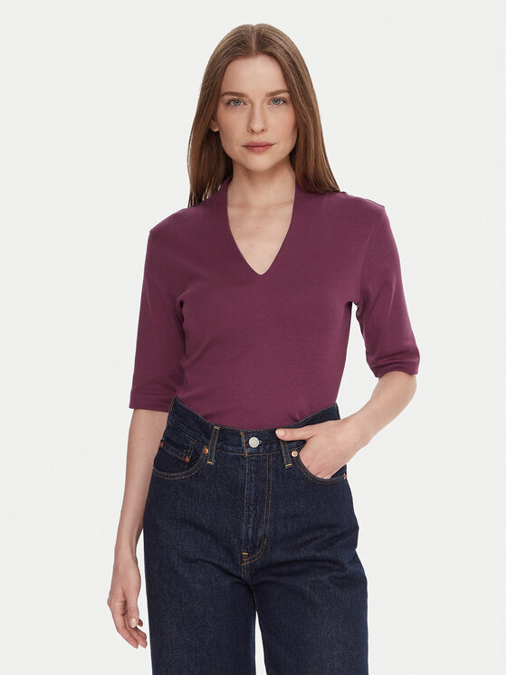 United Colors Of Benetton Блуза 3GA2D400U Виолетов Slim Fit цвят на ниска цена