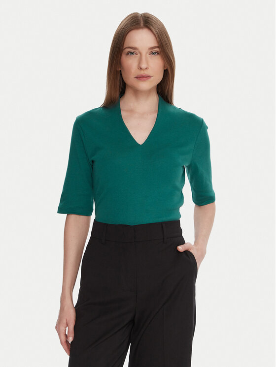 United Colors Of Benetton Блуза 3GA2D400U Син Slim Fit цвят на ниска цена