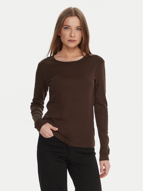 United Colors Of Benetton Блуза 3GA2E16F9 Кафяв Regular Fit цвят на ниска цена