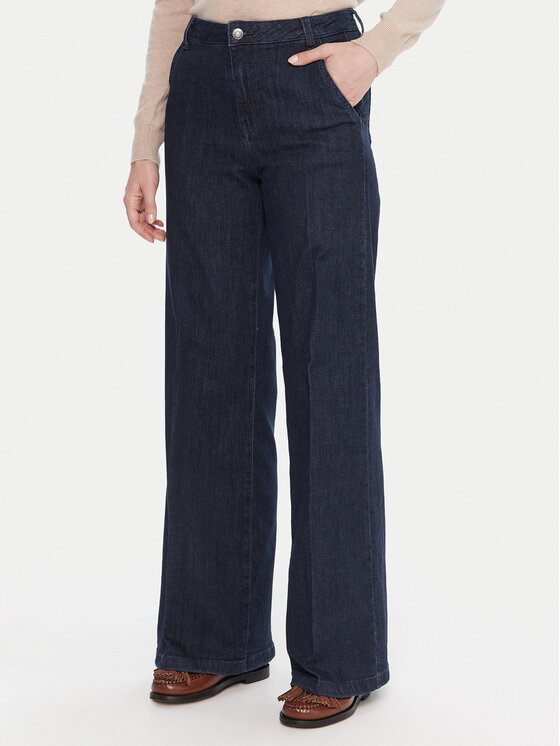 United Colors Of Benetton Дънки 4TUT574X5 Тъмносин Wide Leg цвят на ниска цена