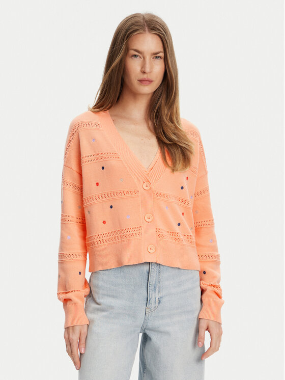 United Colors Of Benetton Кардиган 10C1E604W Оранжев Regular Fit цвят на ниска цена