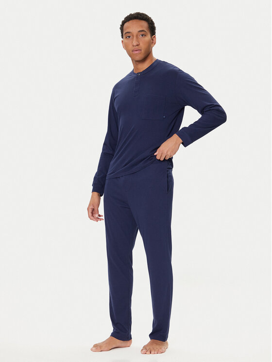 United Colors Of Benetton Пижама 3VD04P02W Тъмносин Regular Fit цвят на ниска цена