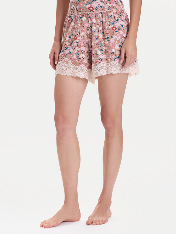 United Colors Of Benetton Пижамени шорти 3RKC3900W Бежов Regular Fit цвят на ниска цена