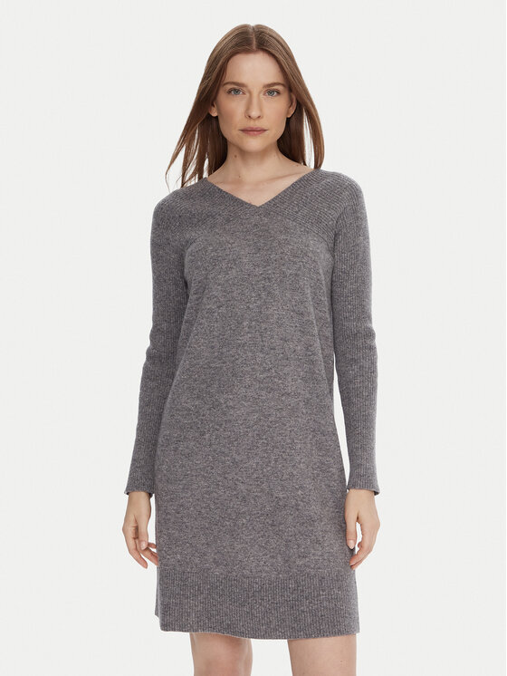 United Colors Of Benetton Плетена рокля 1044DV02C Сив Relaxed Fit цвят на ниска цена