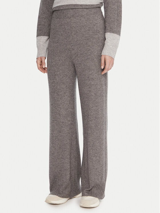 United Colors Of Benetton Плетени панталони 102HDF00Z Сив Wide Leg цвят на ниска цена