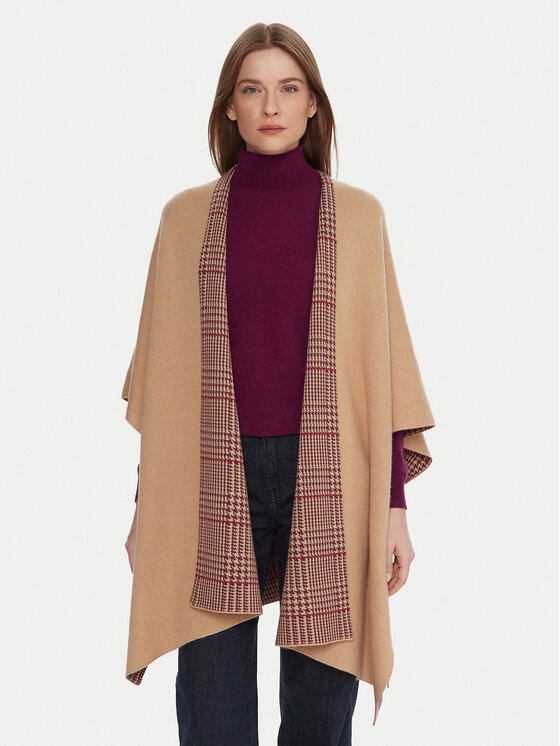 United Colors Of Benetton Пончо 112HEU01N Бежов Regular Fit цвят на ниска цена