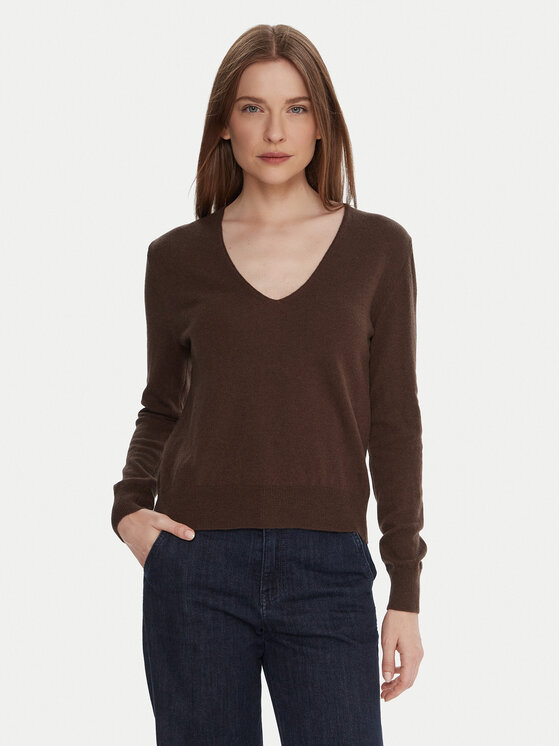 United Colors Of Benetton Пуловер 1002D401Y Кафяв Regular Fit цвят на ниска цена