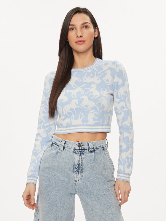 United Colors Of Benetton Пуловер 1094E109I Син Regular Fit цвят на ниска цена