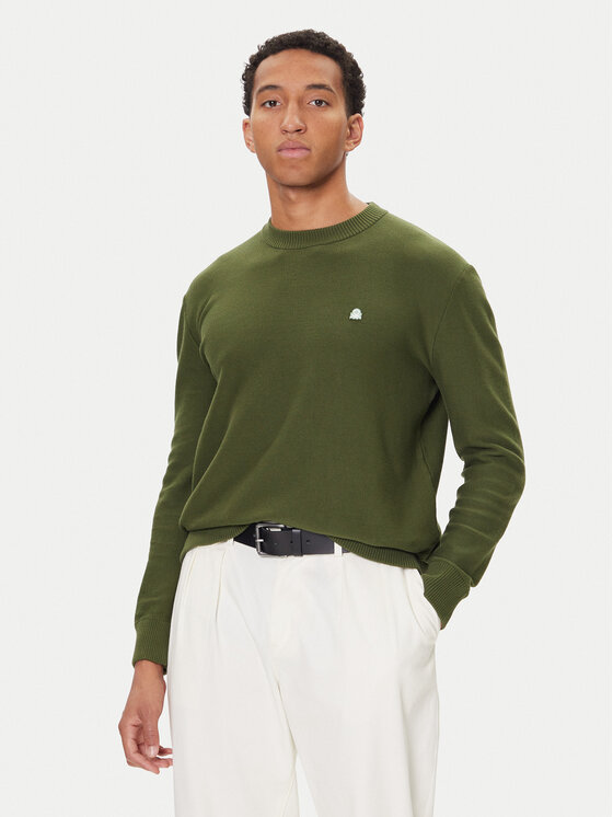 United Colors Of Benetton Пуловер 1V4KU10AF Зелен Regular Fit цвят на ниска цена