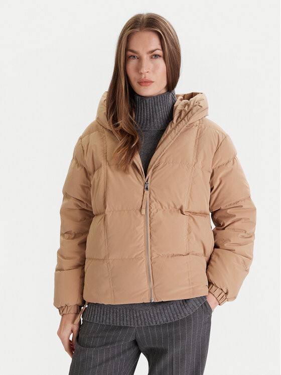 United Colors Of Benetton Пухено яке 22T6DN086 Бежов Regular Fit цвят на ниска цена