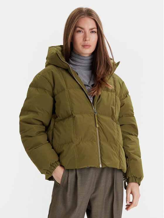 United Colors Of Benetton Пухено яке 22T6DN086 Зелен Regular Fit цвят на ниска цена