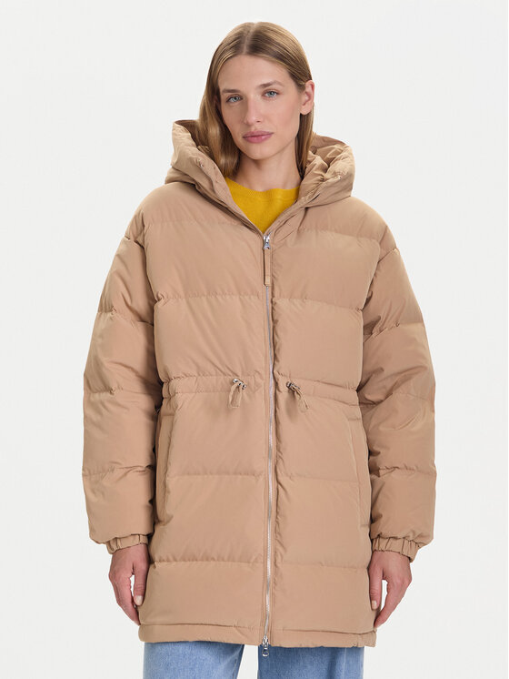 United Colors Of Benetton Пухено яке 22T6DN087 Бежов Regular Fit цвят на ниска цена