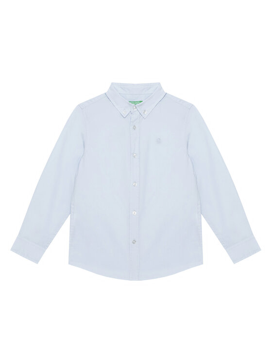 United Colors Of Benetton Риза 54AZCQ00R Светлосиньо Regular Fit цвят на ниска цена