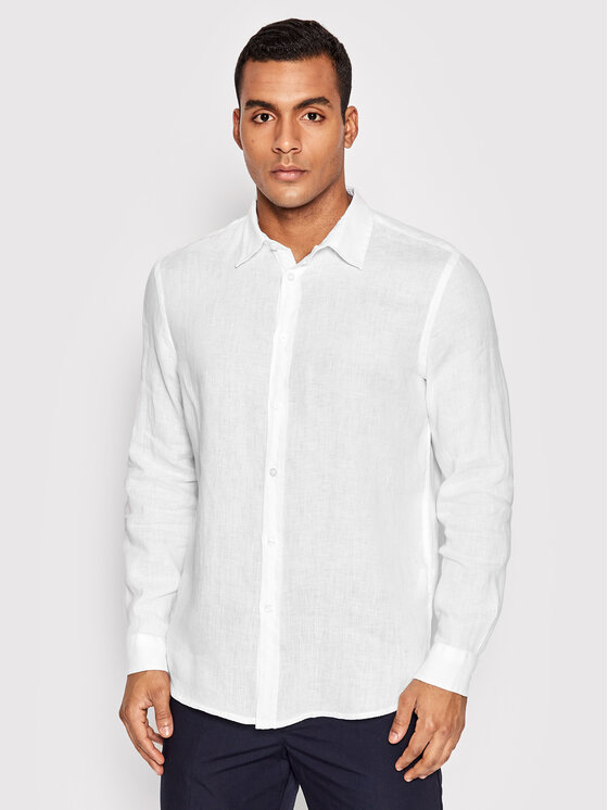 United Colors Of Benetton Риза 5BKU5QJG8 Бял Regular Fit цвят на ниска цена