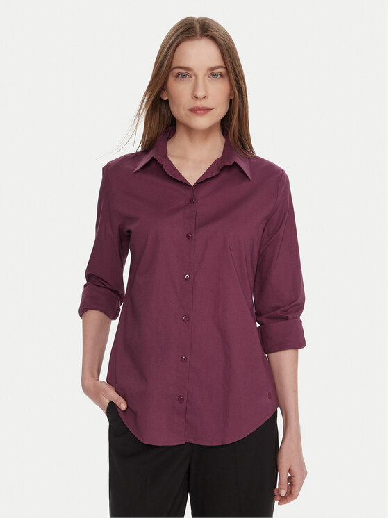 United Colors Of Benetton Риза 5WPQDQ0AX Виолетов Regular Fit цвят на ниска цена