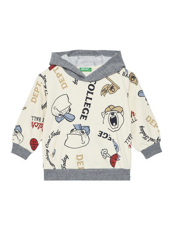 United Colors Of Benetton Суитшърт 3X7YG2017 Бежов Relaxed Fit цвят на ниска цена