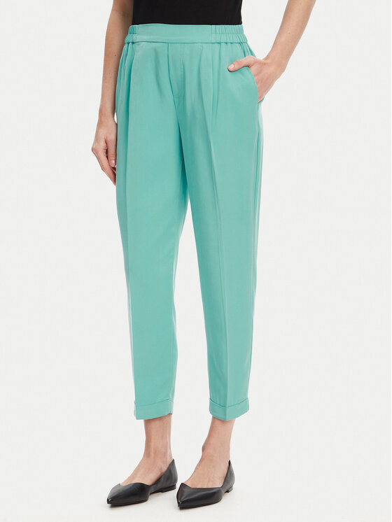 United Colors Of Benetton Текстилни панталони 4Y09DF079 Зелен Regular Fit цвят на ниска цена