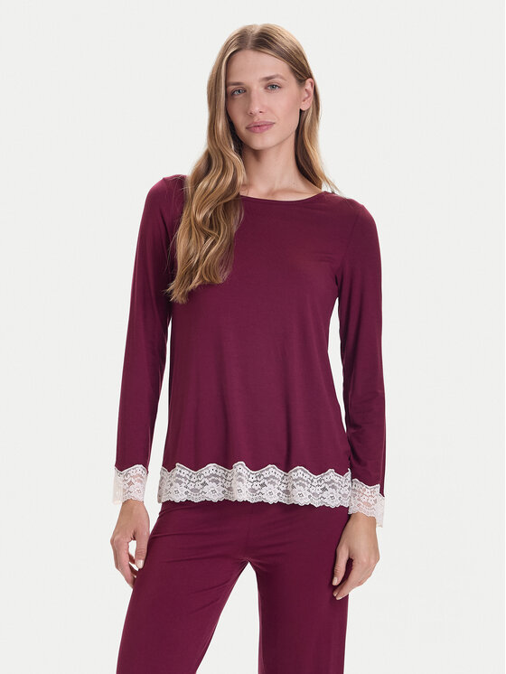 United Colors Of Benetton Тениска на пижама 3Z123M07X Бордо Regular Fit цвят на ниска цена