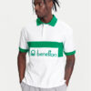 United Colors Of Benetton Тениска с яка и копчета 3MCYU301U Бял Regular Fit цвят на ниска цена
