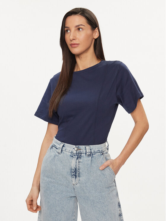 United Colors Of Benetton Тишърт 3BL0D106A Тъмносин Regular Fit цвят на ниска цена