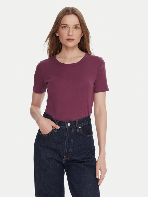 United Colors Of Benetton Тишърт 3GA2E16A0 Виолетов Regular Fit цвят на ниска цена