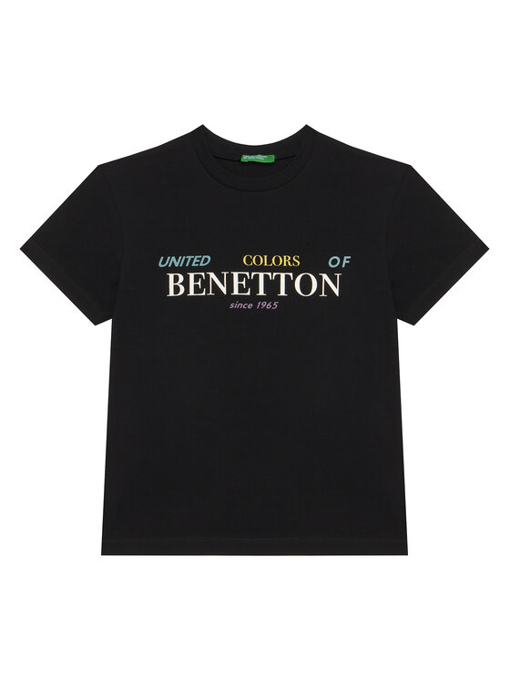United Colors Of Benetton Тишърт 3I1XC10Q4 Черен Regular Fit цвят на ниска цена