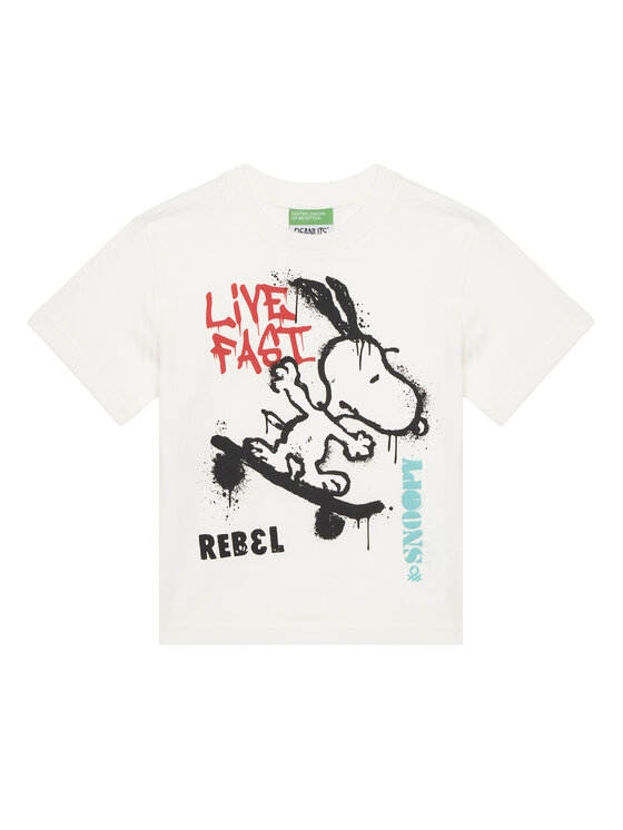 United Colors Of Benetton Тишърт 3X1SG10JW Бял Regular Fit цвят на ниска цена