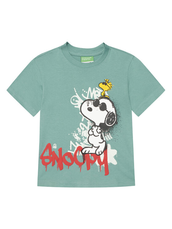 United Colors Of Benetton Тишърт 3X1SG10JW Зелен Regular Fit цвят на ниска цена