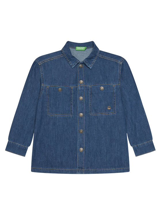 United Colors Of Benetton дънкова риза 5AD6CQ04C Син Oversize цвят на ниска цена